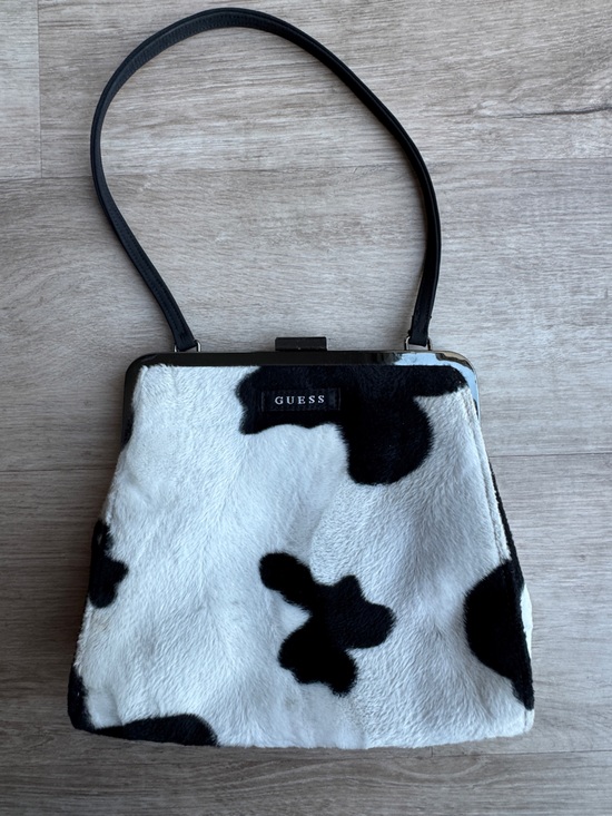Guess Handbags - GUESS Y2K Cow Print Faux Fur Top-Handle Bag
